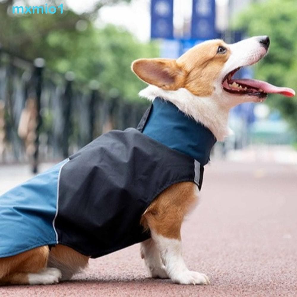 MXMIO1 Jaqueta De Chuva Para Cães , Capa Impermeável Com Listras Reflexivas De Gola Alta , Roupas Impermeáveis Ajustávei