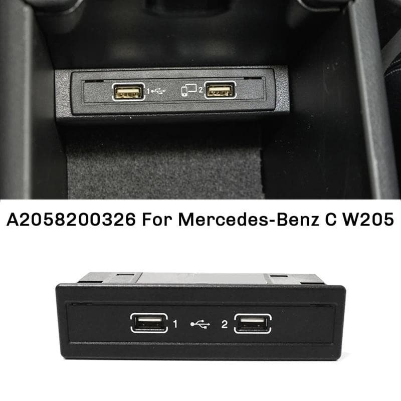A2058200326 Para Unidade De Conexão Multimídia De Interface USB Dupla Mercedes-Benz C W205