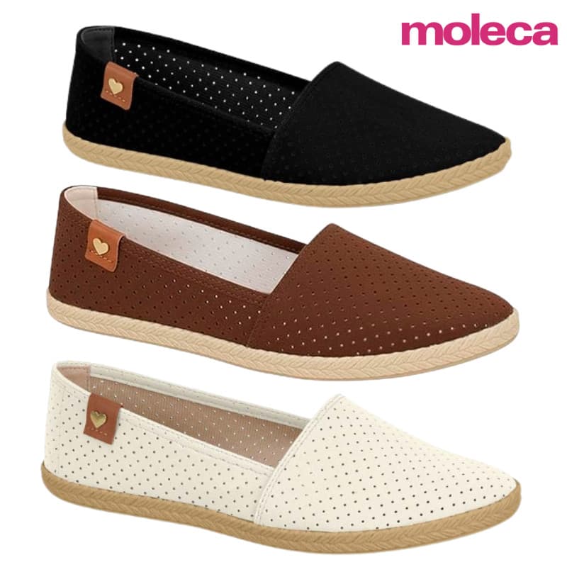 Sapatilha Alpargata Moleca Feminina Confortável Original Palmilha Macia Bico Redondo Calce Fácil