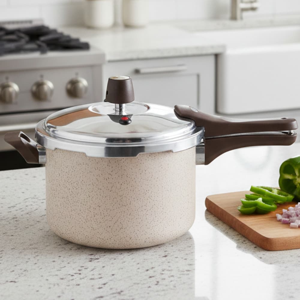 Panela Pressão 4,5 Lt antiaderente teflon 6 Camadas Fechamento Externo