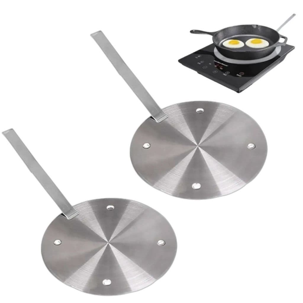 Kit 02 Adaptadores Conversor/Difusor P/ Fogões Com Indução 24x24cm Universal Aço Inox ENVIO IMEDIATO