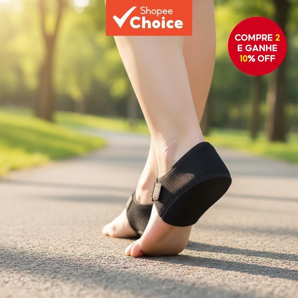  Almofadas para Fascite Plantar - 2 unidades, projetadas para aliviar a dor e pressão no calcanhar.