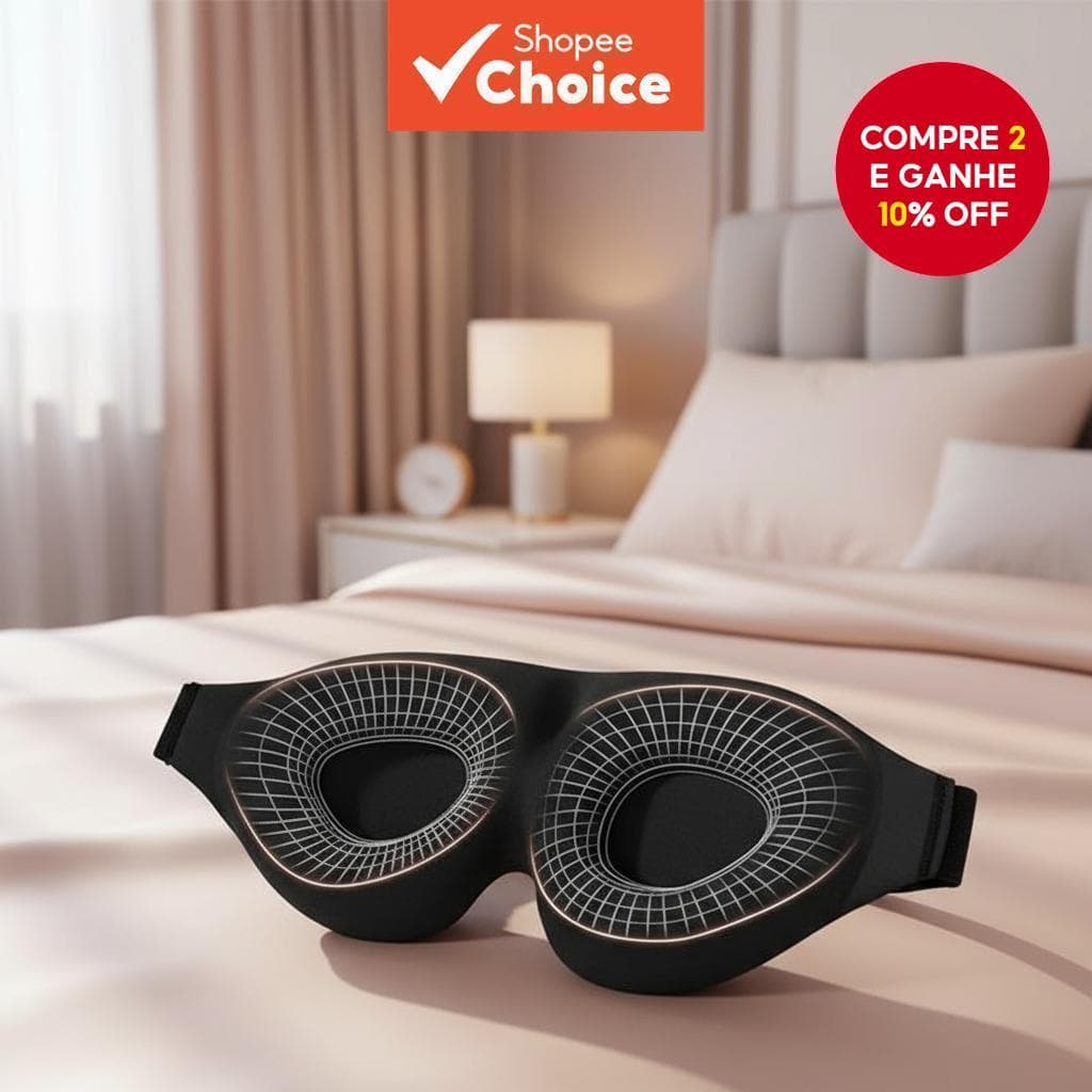  Máscara de Dormir Black Sleep 1 Peça: Contorno 3D Profundo, Bloqueio de Luz Eficiente, Macia e Confortável para Viagem,
