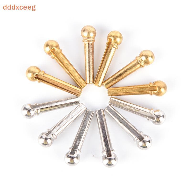 [dddxceeg] 6 Peças De Pino De Ponte De Metal Para Violão Folk , Corda Unhas , Cor Prata/Ouro