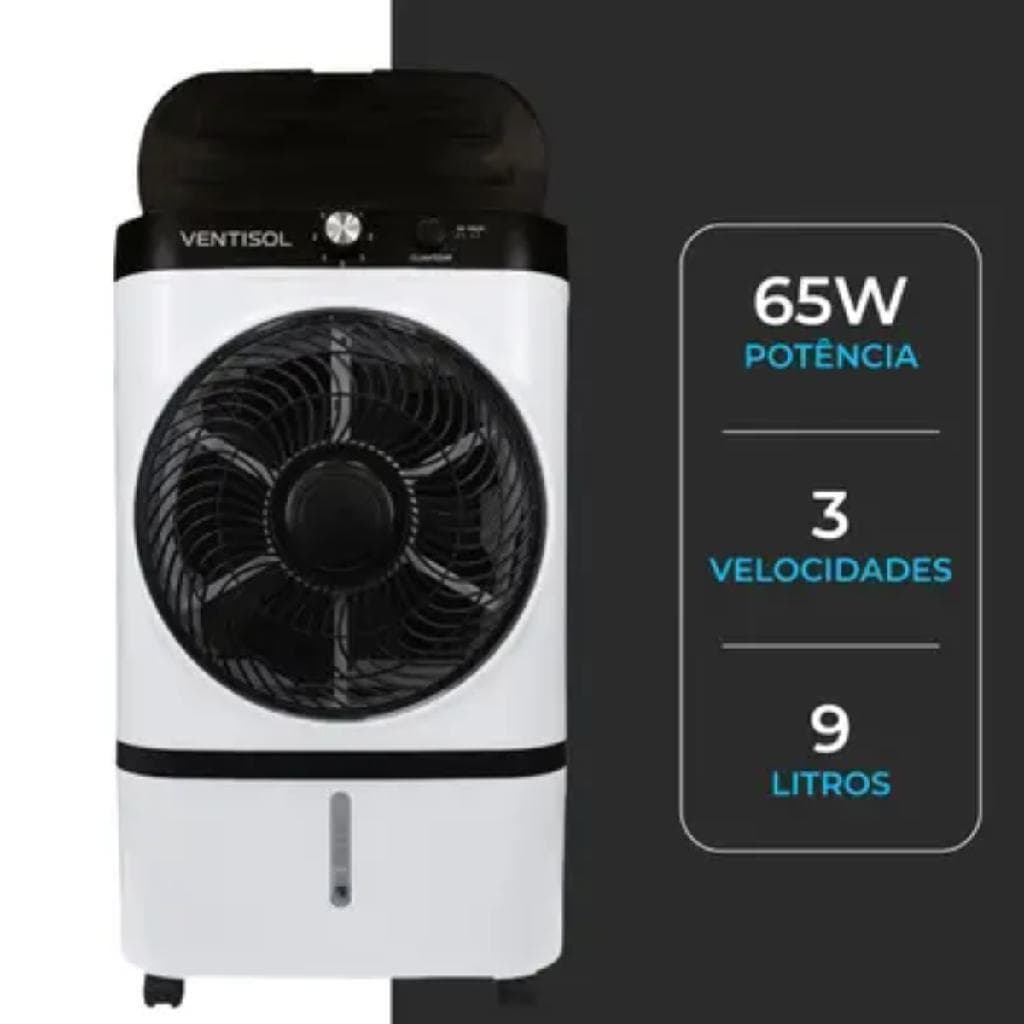 Climatizador de Ar Ventisol 9 Litros CLIN09 - Umidificador 5 em 1 Portátil