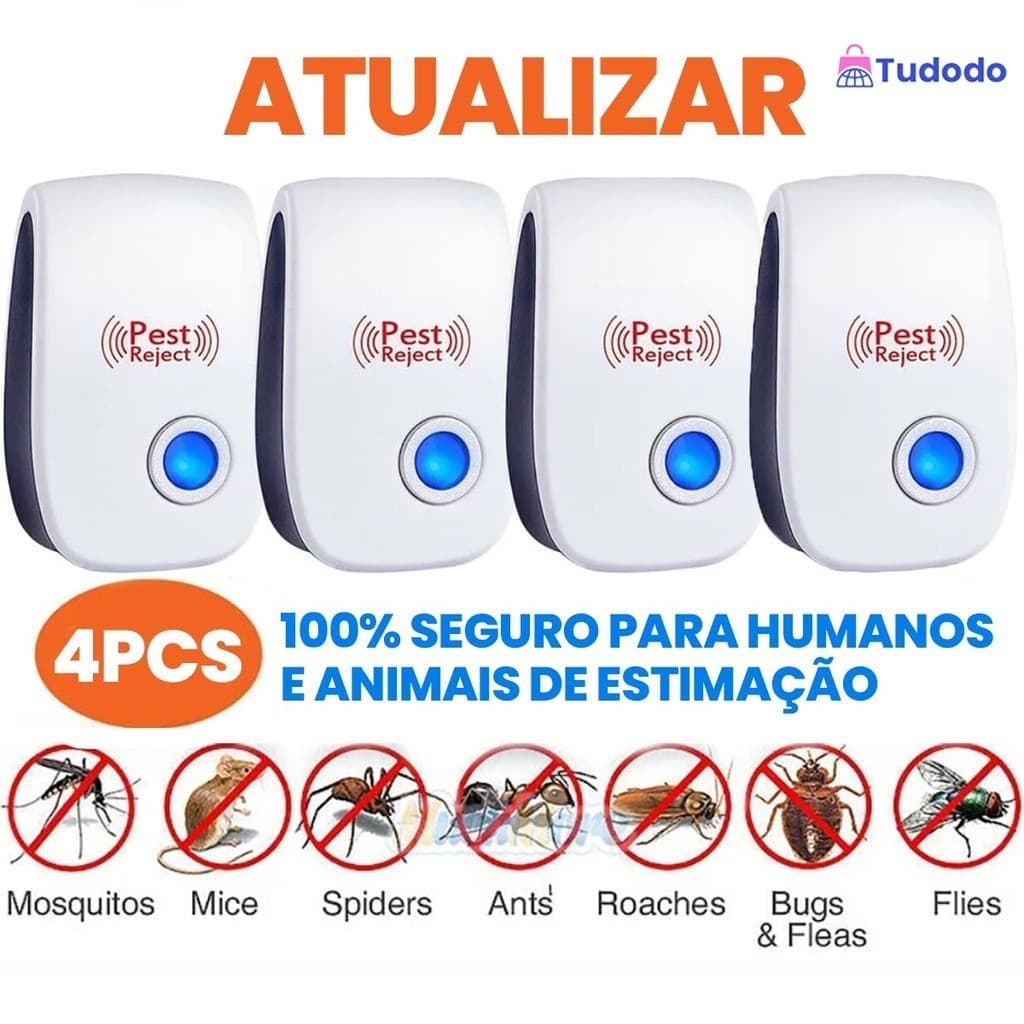 Repelente Eletrônico Ultrassônico Bivolt que Repele e Espanta Ratos Mosca Pernilongos Morcegos