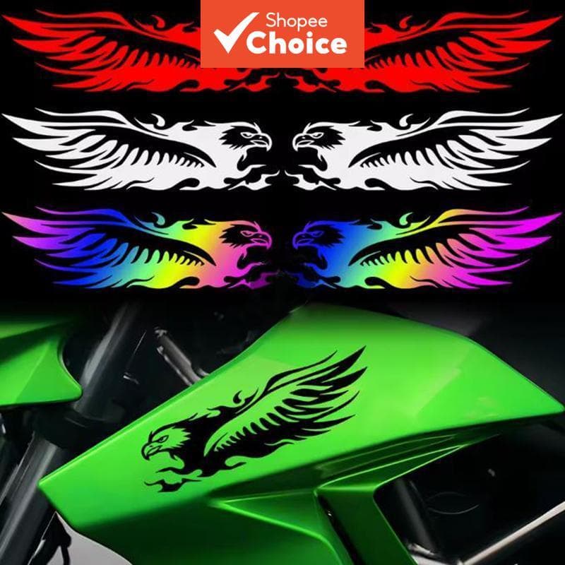 Chamas De Águia Adesivos Reflexivos Para Motocicleta Auto Corpo Vento 1 Par Escudo Fender Decalques MT07 Z900