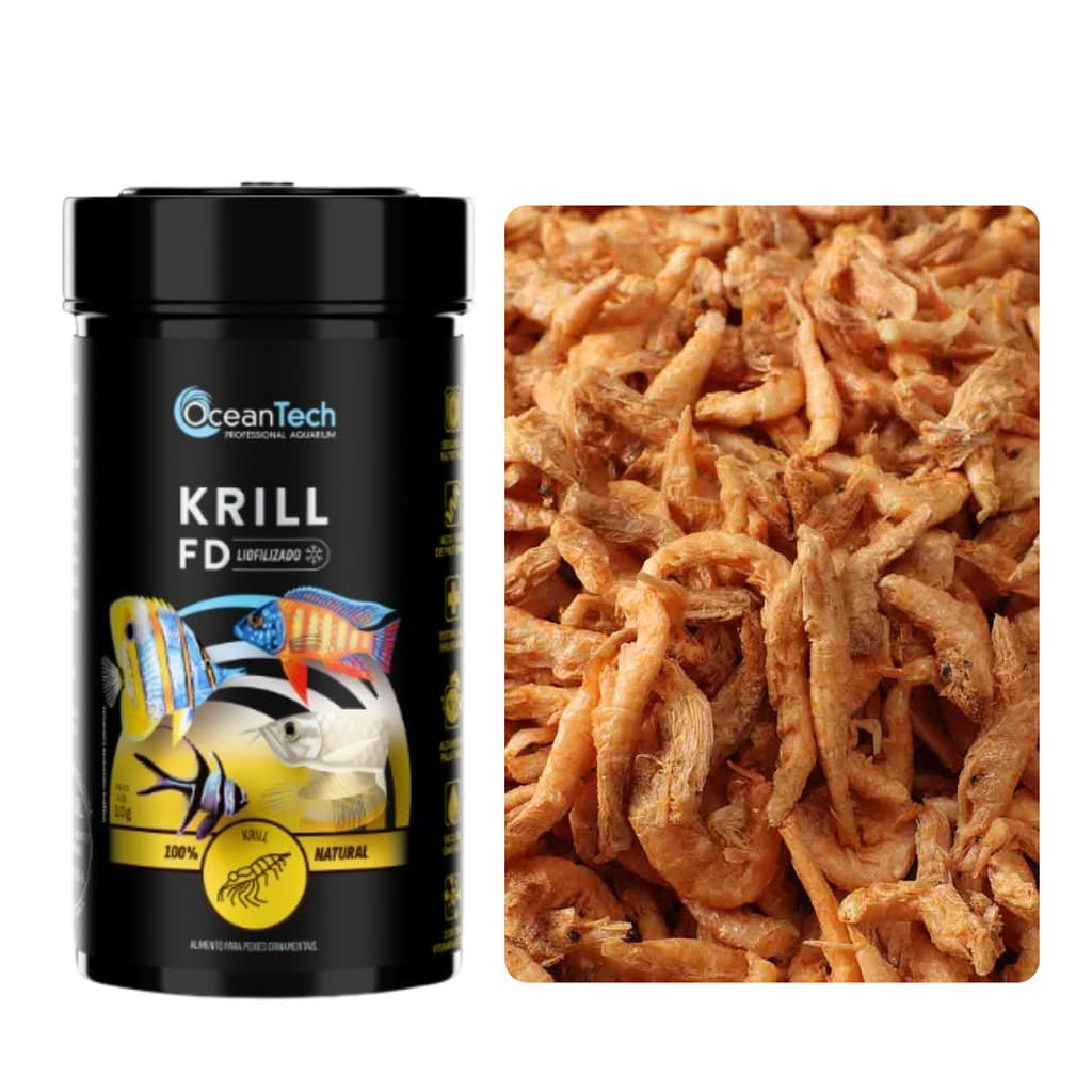 Krill Fd 10g Liofilizada Ocean Tech Peixe Betta Guppy Ração