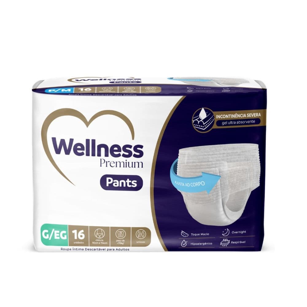 Roupa Intima Wellness Premium Pants G/EG 16 Unidades
