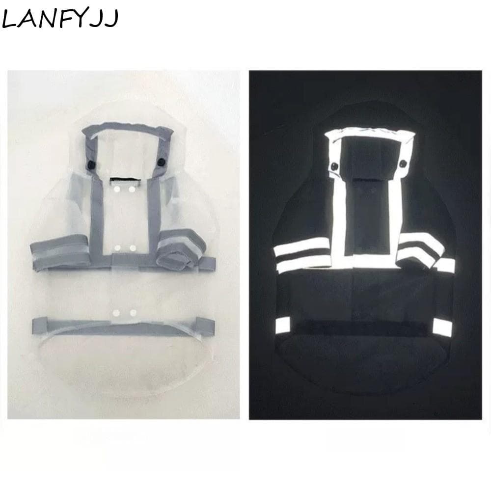 LANFYJJ Capa De Chuva Reflexiva Para Cães , Com Capuz De Material Ecológico EVA , Jaqueta De Segurança S-XXL