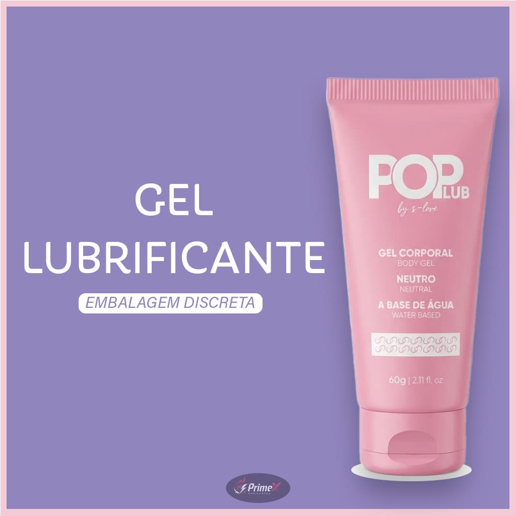 Gel Lubrificante Para Mais Prazer e Satisfacao no Sexo Anal ou Vaginal Pop Lub Neutro 60g- SexShop