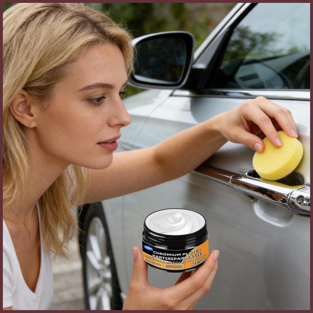 Limpador Cromado 50g Creme De Remoção De Oxidação Com Esponja Reparação De Arranhões De Carro Para Barcos Automóveis Pne