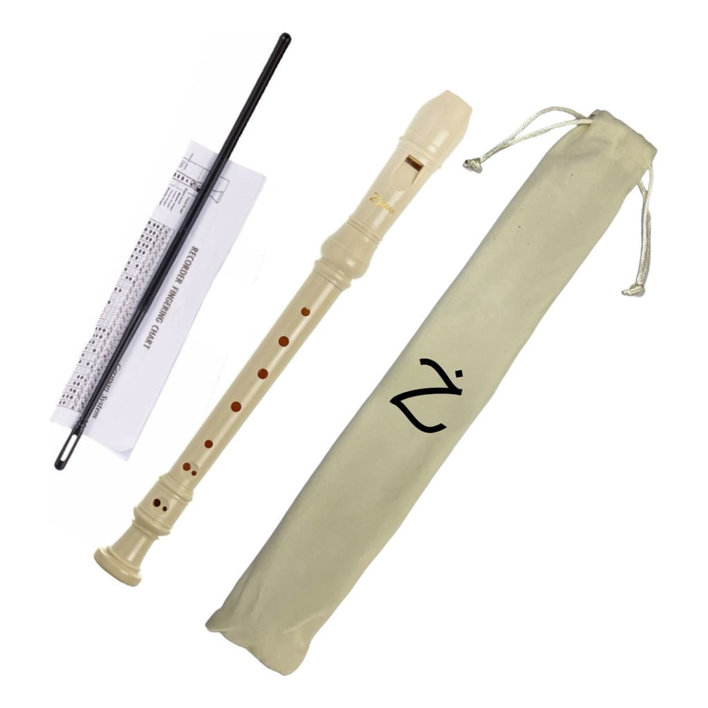 Flauta Doce Germânica Soprano Com Bag E Vareta De Limpeza