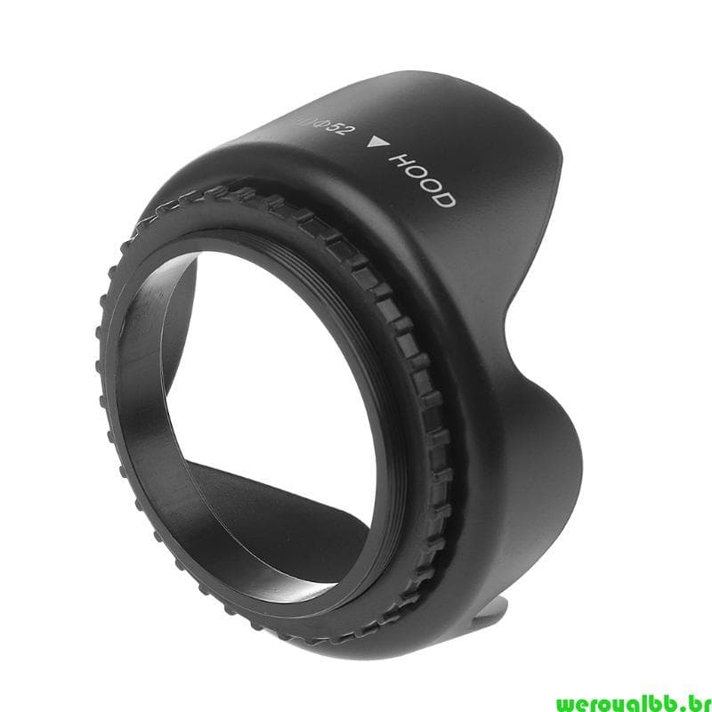 weroyalbb 52mm Parafusado Pétala Pára-Sol Capa Lente Para Câmera DSLR
