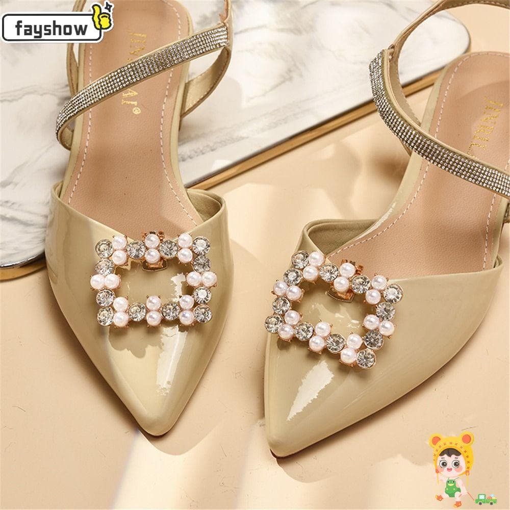 FAYSHOW 2 Peças De Fivela Charmosa Feminina Strass Cristal Laço Amuletos Joias