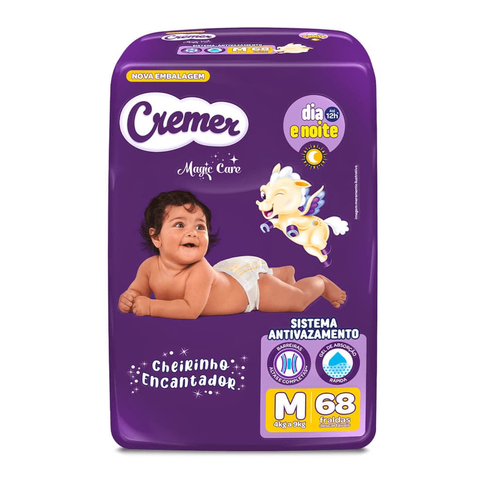 Fralda Descartável Cremer Magic Care Hiper M 68 Tiras
