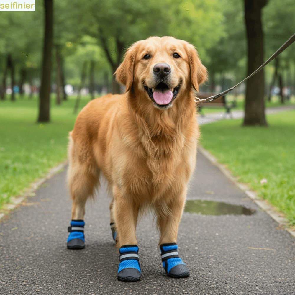 SEIFINIER 4 Unidades/Conjunto Sapatos De Malha Para Cães , Capa De Sapato Respirável Antiderrapante Animais De Estimação