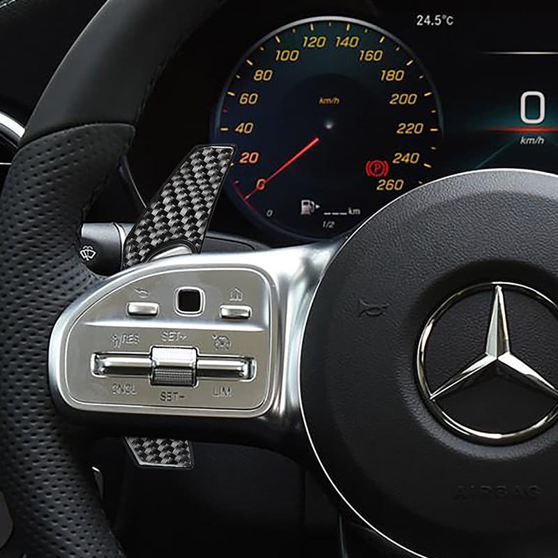 Adequado Para Mercedes-Benz Volante Paddle Shift CE-Class GLB220A200L Modificado gcla Interior C260S Fibra De Carbono Al