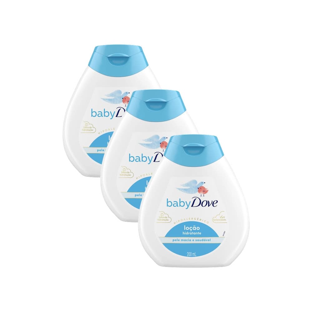 Kit 3 Loção Dove Baby Hidratação Enriquecida com 200ml