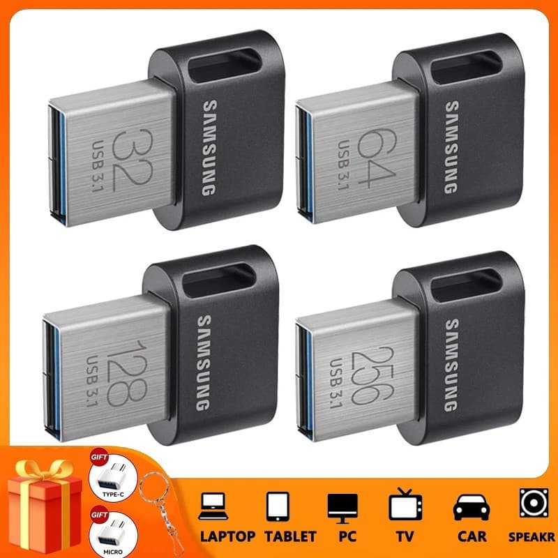 Super Mini Pen Driver 128 Gb , 256 , 512 , 1 Tb , 2 USB3.1 Thumb , Com Adaptador TYPE-C , Adequado Para Celular