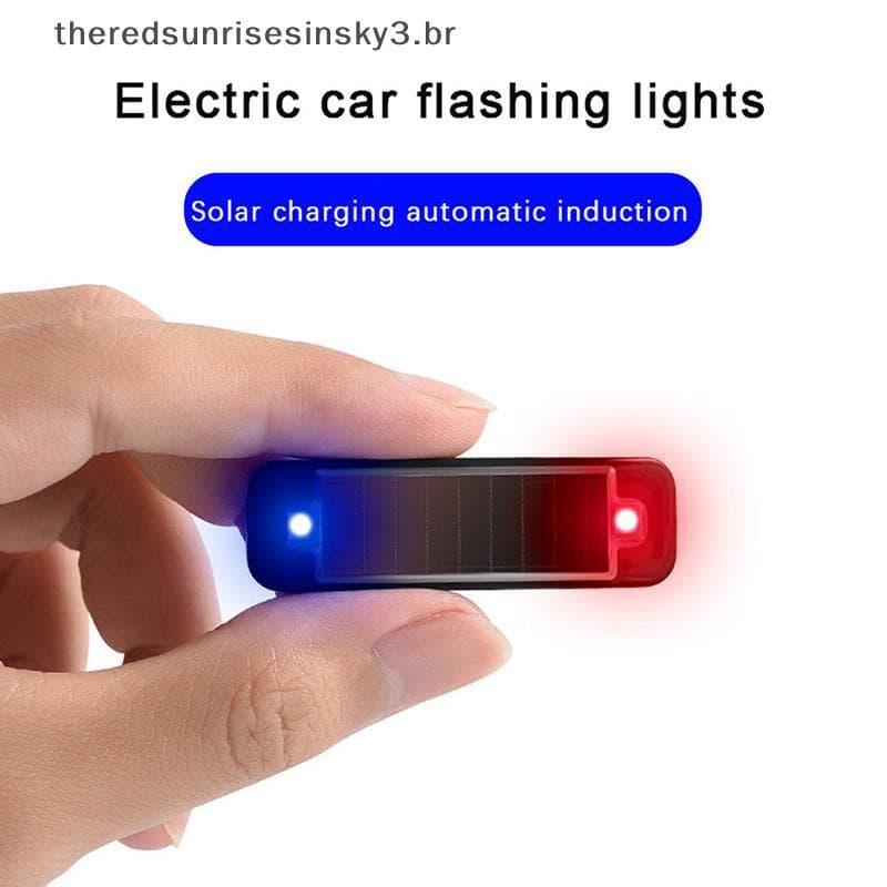 TSBR LED Energia Solar Luz De Advertência Do Carro Noite Segurança Simulado Alarme Sem Fio Anti-Roubo Lâmpada De Cuidado
