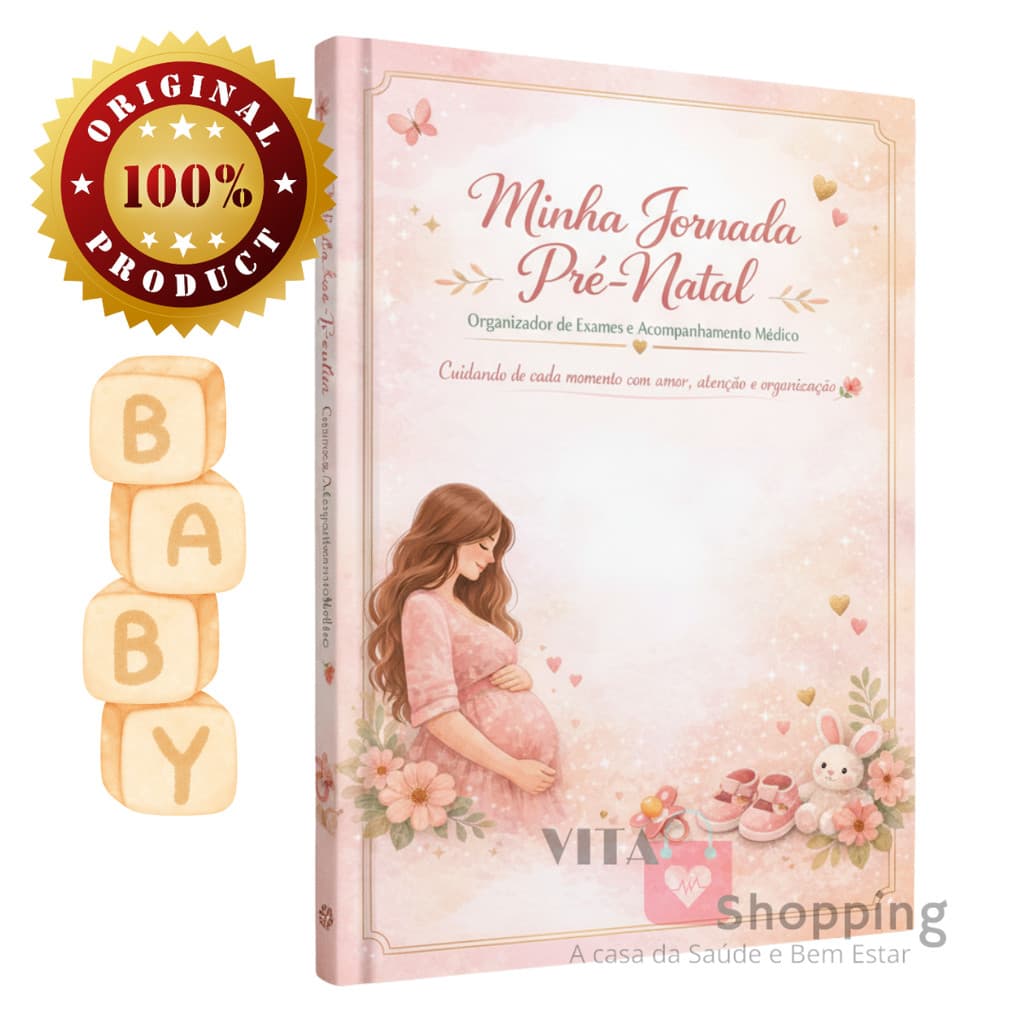 Pasta Documentos e Exames, Cartão de Vacina para Pré Natal