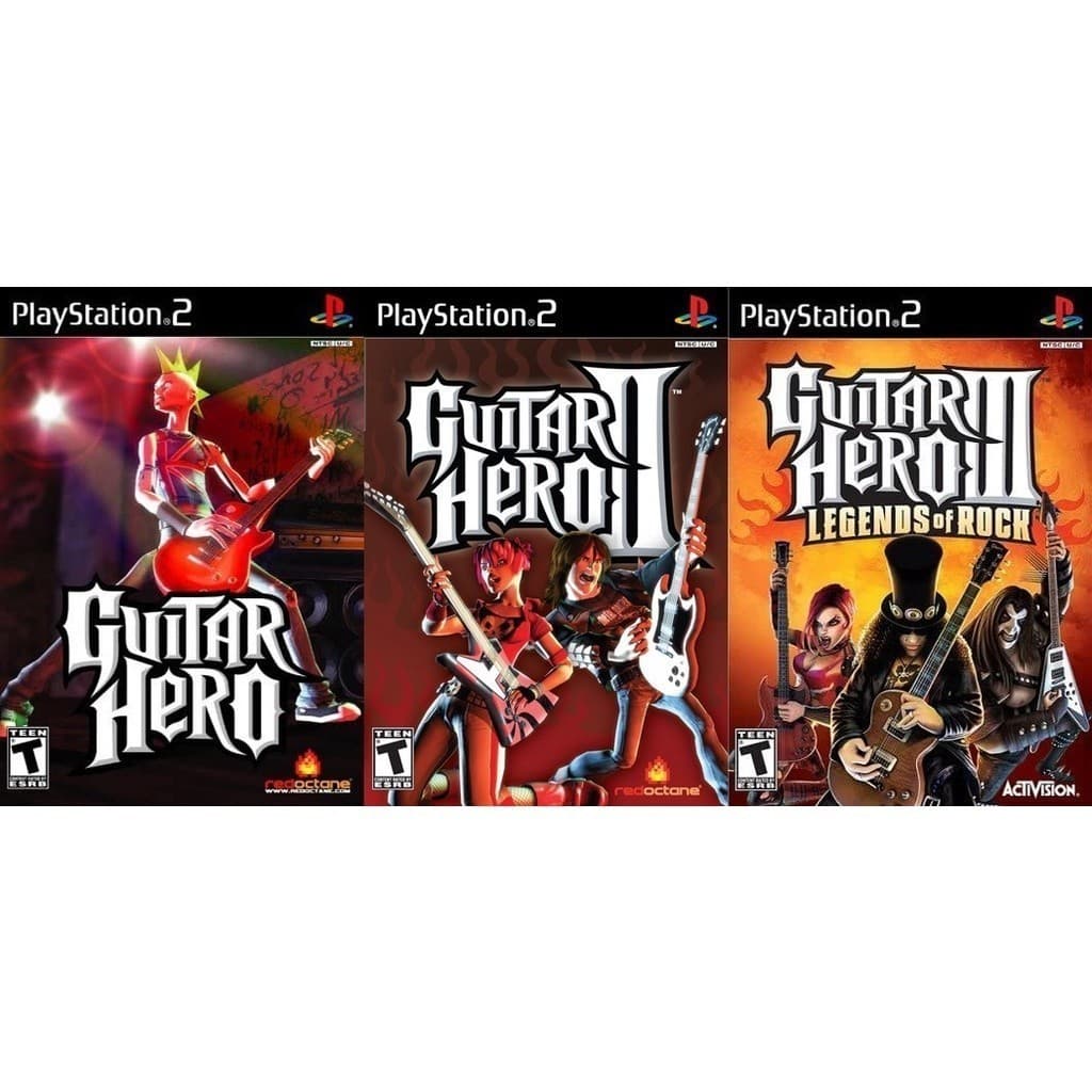 Ps2 Jogos Guitar Hero 1, 2 E 3 - - Kit 3 Jogos (promoção)