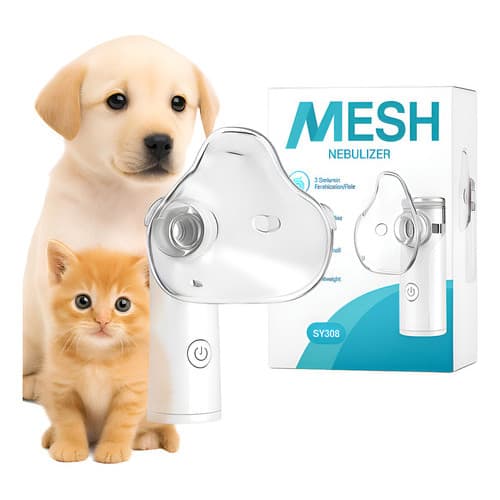 Nebulizador Para Gatos Caes Silencioso A Pilha Usb Portatil  Branco Nebulizador Inalador Pet 127/220