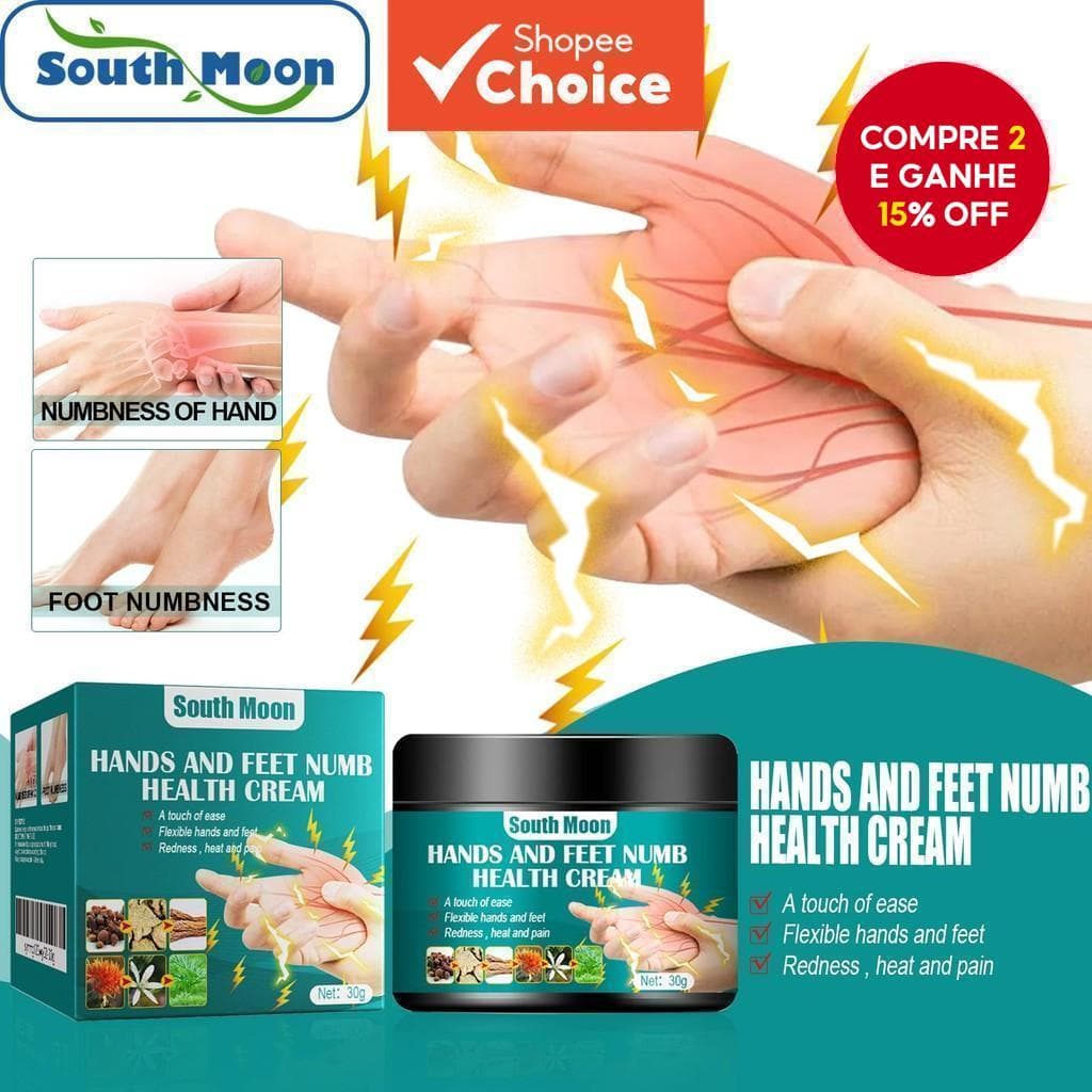 Creme de Alívio da Dor Nervosa 30g para Mãos, Pés, Neuropatia, Dor na Coxa, Cãibras Musculares, Ungüento Herbal para