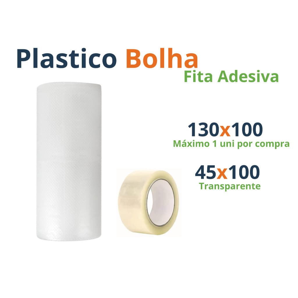 1 Plástico Bolha 130x100 Metros + 1 Fita Adesiva 45x100 mt - Envio Rápido ! proteja o que você ama