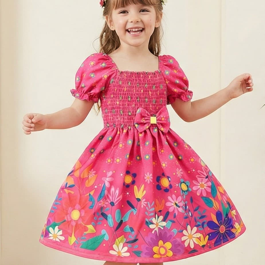 Vestido Casual Infantil Menina Borboleta Princesa