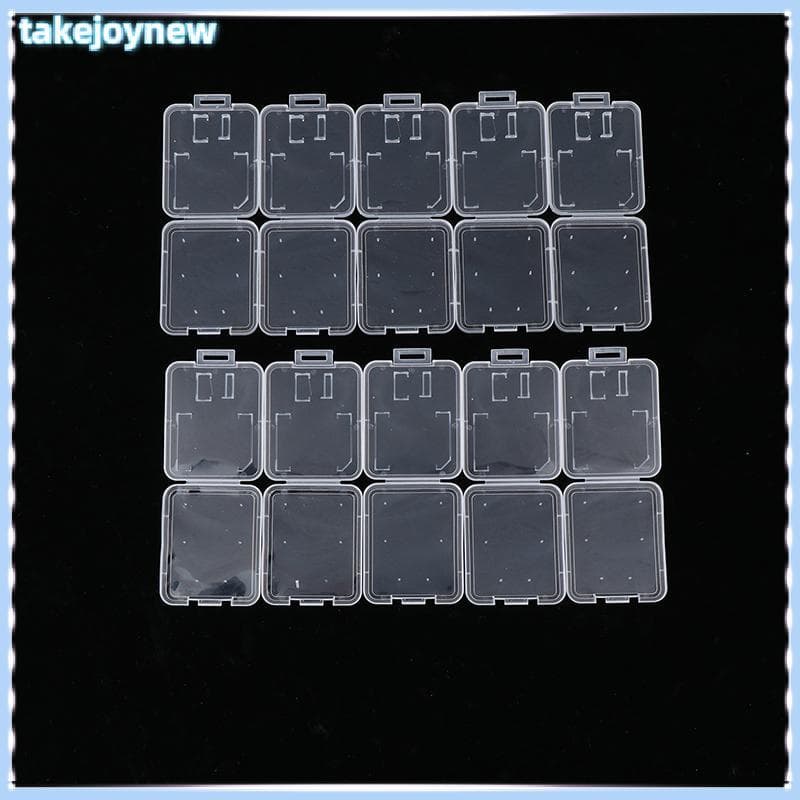 [takejoynewBR] 10pcs Caixa De Armazenamento De Cartão De Memória SD Plástico Transparente TF Sim Caso Suporte SDHC MMC X
