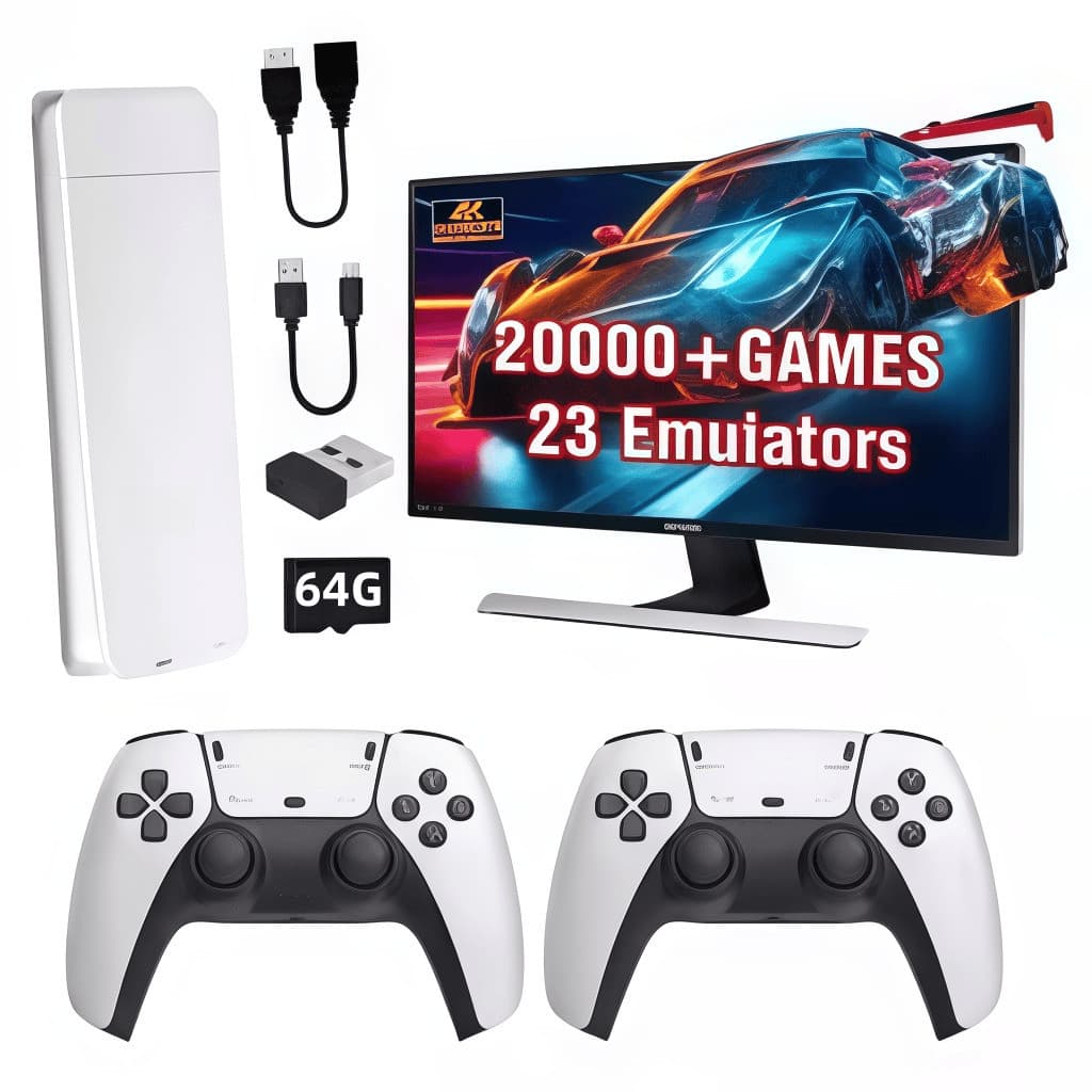 2025 NOVO Vídeo Game Stick M15 Pro 4k 64gb Hdmi Com 2 Controles Se Fio +20mil Jogos