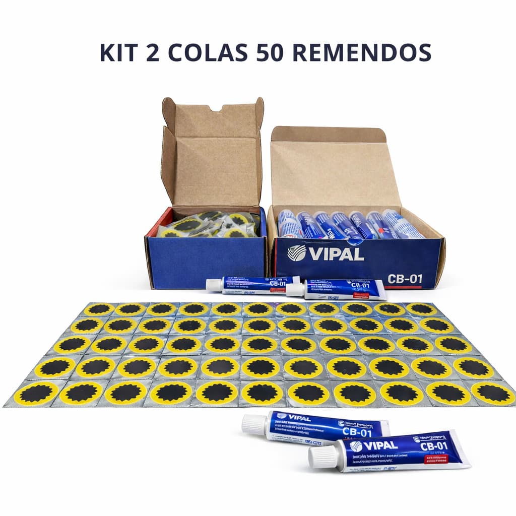 Kit Remendo Vipal para Bicicleta e Moto + Cola Original | 20 a 50 Unidades