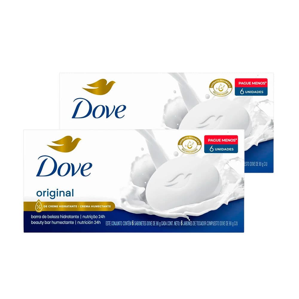 Kit Sabonete Em Barra Dove Original - 12 Unidades 90g