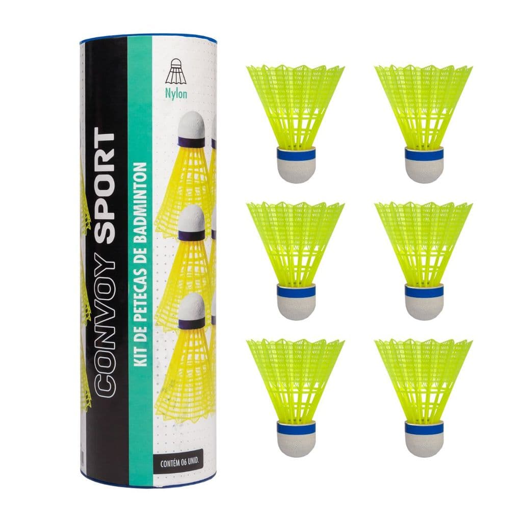TUBO COM 6 PETECAS DE BADMINTON CONVOY