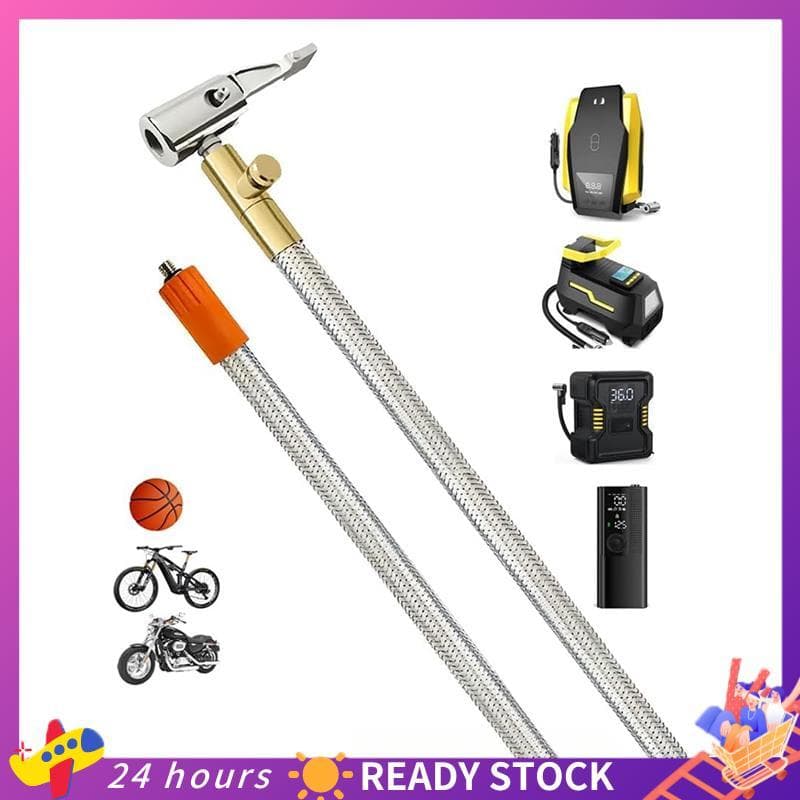 Mangueira De Substituição Portátil Estendida Do Inflador Pneu Compressor De Ar Com Malha De Aço Inoxidável Para Proteção