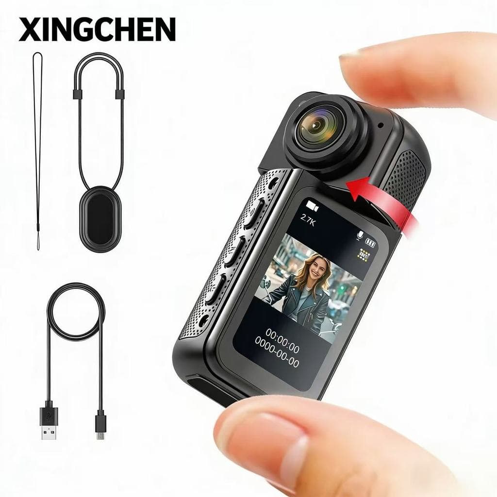Câmera De Polegar XINGCHEN 2.7K HD 180 ° Girar WIFI Sport DV Ciclismo Gravador Atração Magnética Ação Externa