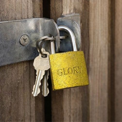 Cadeado 25 MM GLORY dourado com chaves | Cadeado resistente para portão, armário, bike e caixa
