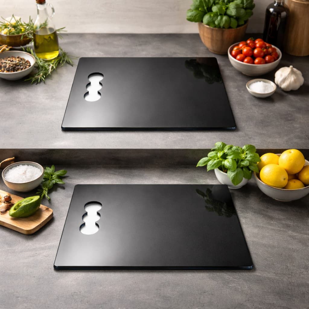 KIT 2 TÁBUAS VIDRO TEMPERADO FUMÊ PLATINUM  35X25 CM 8MM