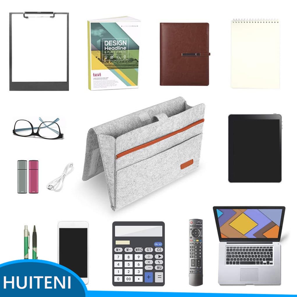 Cabeceira De Feltro Pendurado Revista Telefone Celular Saco De Armazenamento De Controle Remoto Casa