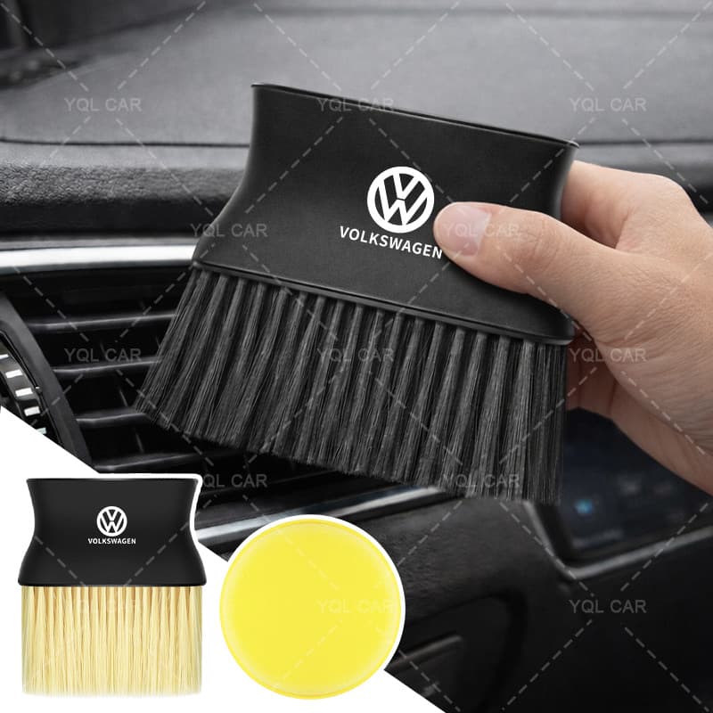 1/2 Pçs Escova De Limpeza De Ventilação De Ar Do Carro Suave Detalhe Para Volkswagen Polo 4 5 6 7 Golf T5 VW Jetta Passa