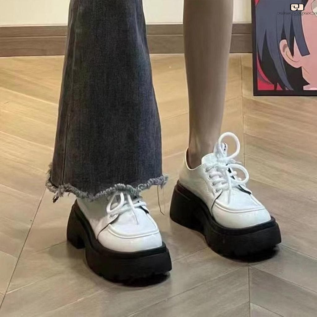 Sapatos De Sola Grossa De Verão Para Mulheres , Bico Redondo , Antiderrapante , Cor Sólida , Estudantes Da Escola , Uso 