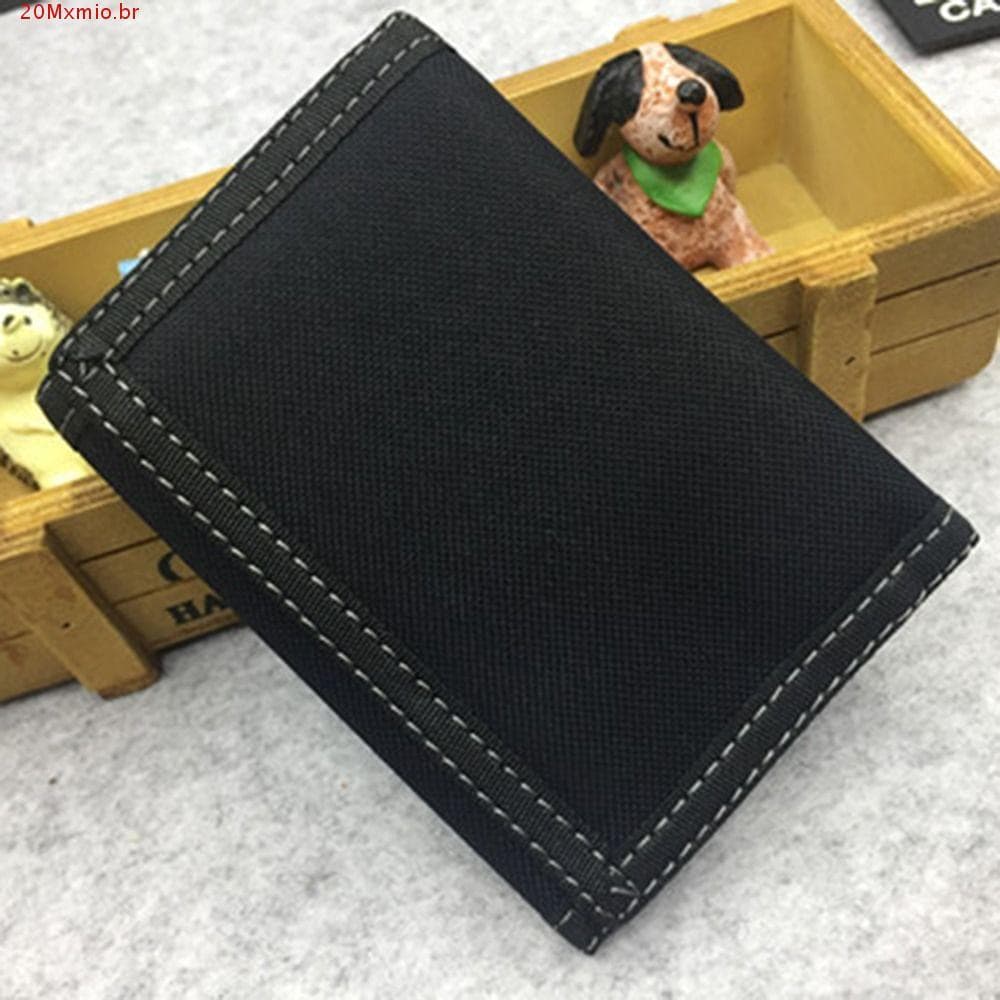 Carteira Curta Masculina MXMIOB , Bolsa De Tecido Oxford De Lazer Com Prendedor De Toque Durável De 3 Dobras Em Várias P