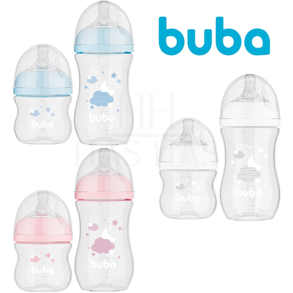 Kit 2 Mamadeiras Anticolica Ultra Soft Buba 120ml e 270ml Menino Menina Fluxo 1 e 2 BPA Free