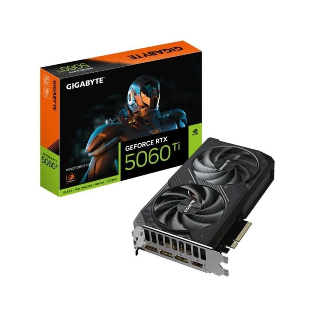 Placa de Vídeo NVIDIA GeForce GIGABYTE RTX5060TI 8GB Windforce 2X GDDR7 128 Bits - HDMI/3X DP-  GV-N506TWF2-8GD