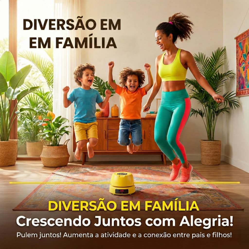 Máquina de Pular Corda Automática com Contador Inteligente Controle Remoto e 10 Velocidades