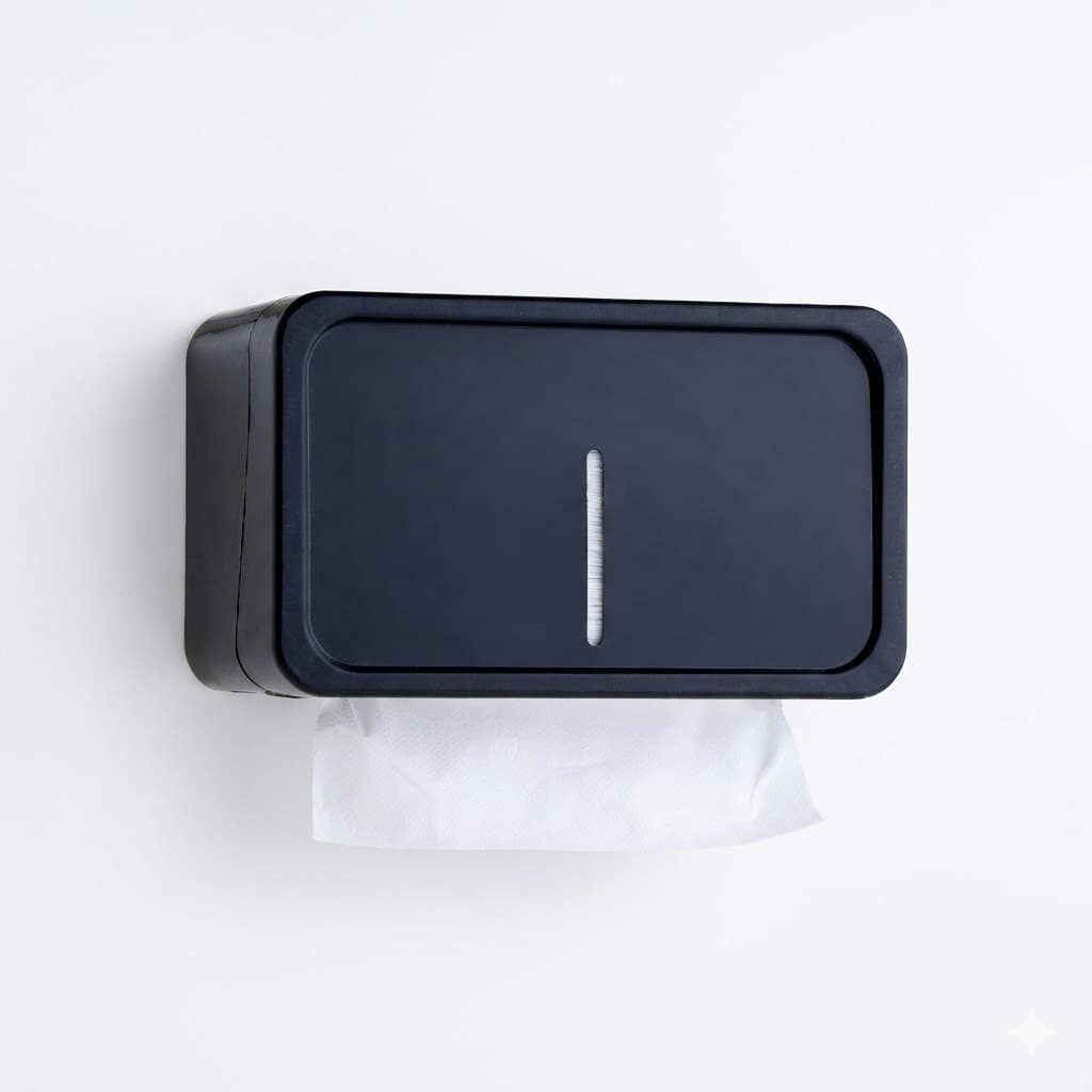 Suporte Papel Toalha Toalheiro Moderno Interfolha Plastico Preto 