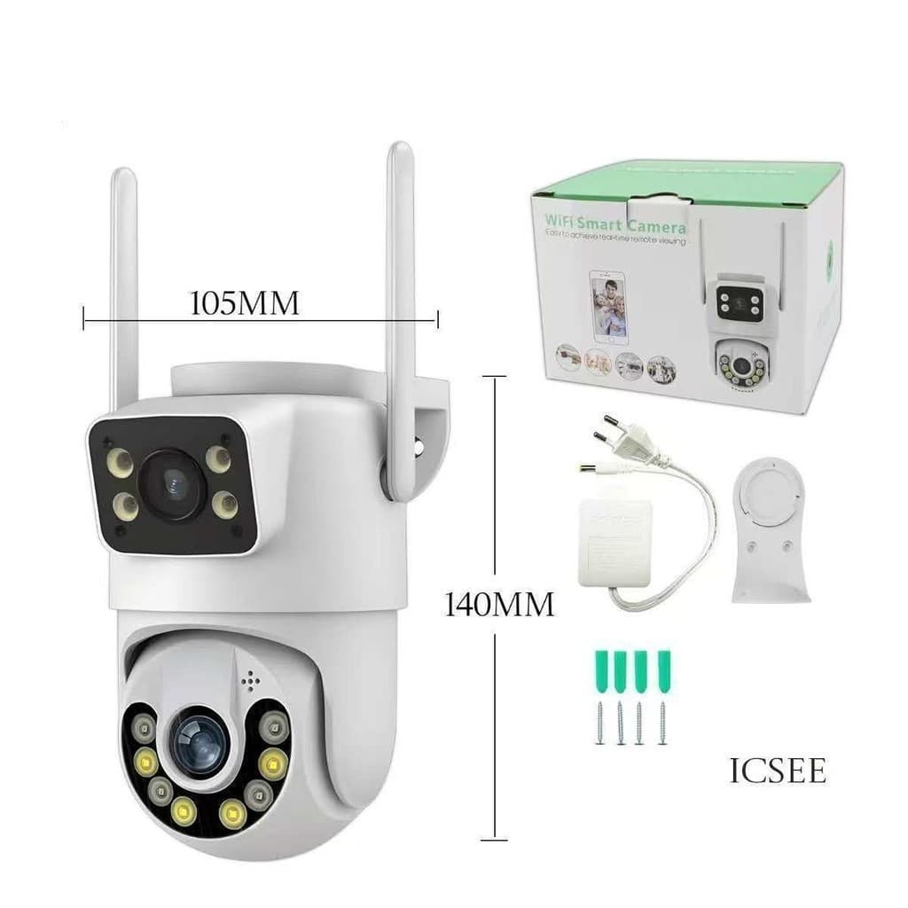 Câmera De Segurança a Prova de água Lente Dupla APP ICSEE IP66 Camera IP WiFi 360 yihan
