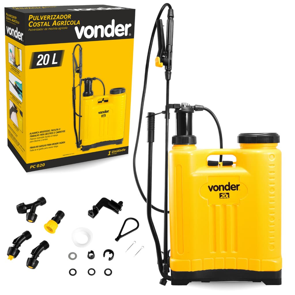Pulverizador Manual Costal 20L Vonder Com Alças 20L Bomba Pulverização
